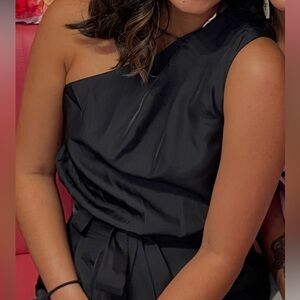 Express Black One-Shoulder Women’s Jumpsuit